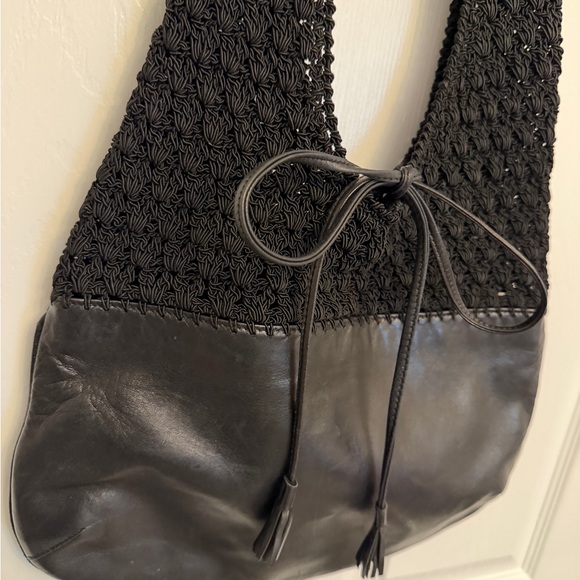 Salvatore Ferragamo Black Woven Leather Hobo Bag - Picture 2 of 4